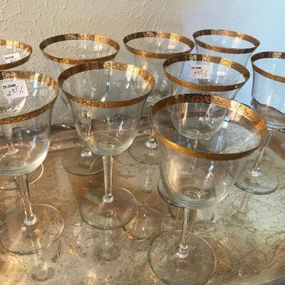 Gold Trimmed Wine Goblets