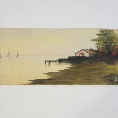 Lloyd L. Albright Lakeside Water Color
