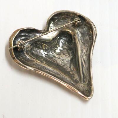 Sterling Silver Claire Haye Heart Pin

