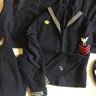 WWII uniform of a Navy Seabee.