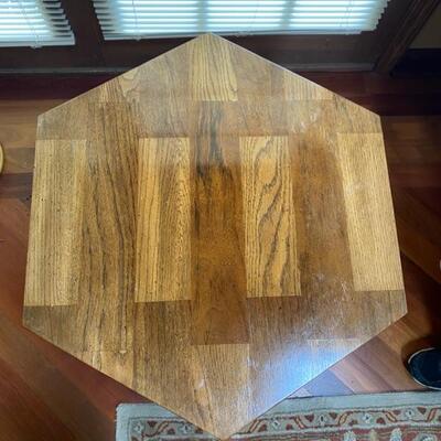 Pair Lane Furniture Hexagon End Tables - 30.5"D x 26"W x 21.5"H - $40 each
