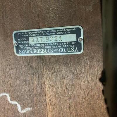 Sears Roebuck Co. Franklin Rotary Sewing Machine & Table - 18"D x 25"W x 31"H (Closed) 18"D x 48"W x...