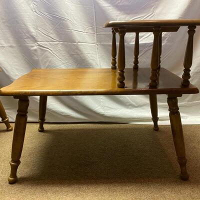 Pair Vintage 1964 2-Tier End Tables - 28"D x 24"H x 18"W - $60 & $40 (needs some TLC) or $80 Both