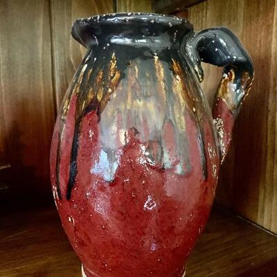 Large drip glaze pottery ewer