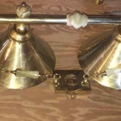 5 light brass & alabaster pool table  light 
BUT GREAT to paint to use over FARMHOUSE  island or dining table