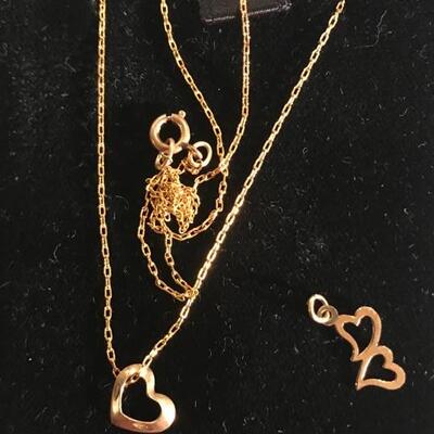 14K Necklace & charms