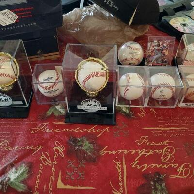 some of the autographed baseballs