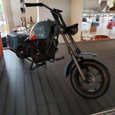 This is a replica of the Easy Rider motorcycle, made of metal