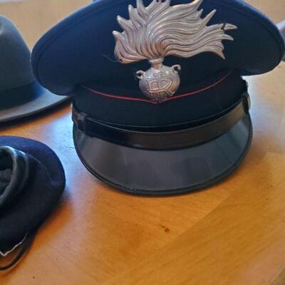 These are real Police hats and helmets