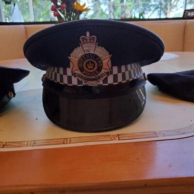 These are real Police hats and helmets