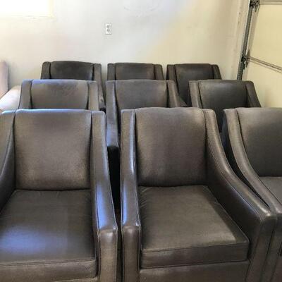 9 matching leather chairs