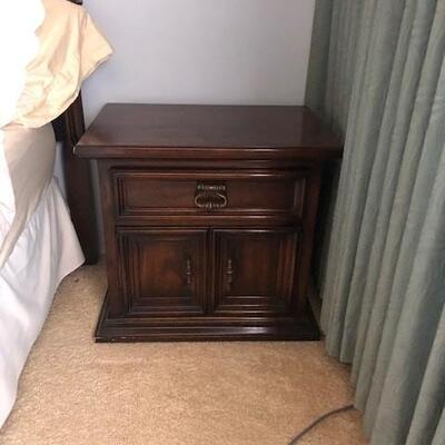 Set of two bedside tables. Can be sold as a set with California King mattress and headboard and dresser with two mirrors or can be...