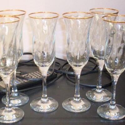 Gold trim crystal wine glasses