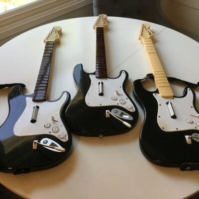 XBOX 360 Harmonix Fender Stratocaster RockBand Guitars (1 Wired Model 822152 and 2 Wireless Models XBGTS2)