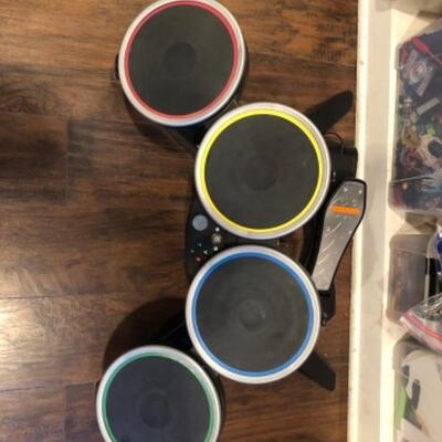 XBOX360 RockBand Drum Set w/Pedal and Drum Sticks