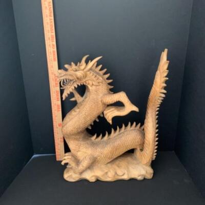 Large Hand Carved Wooden Dragon
â€œGuardian of the Homeâ€