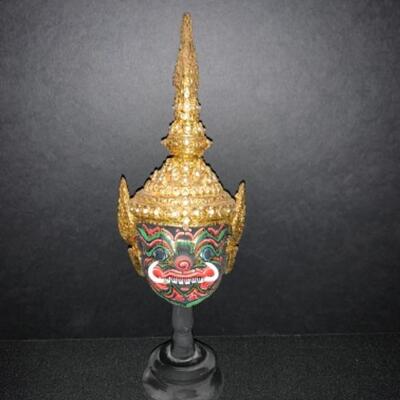 Mini Handmade Thai Khon Mask on Stand 
