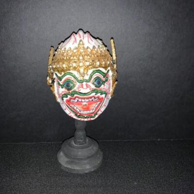 Mini Handmade Thai Khon Mask on Stand 
