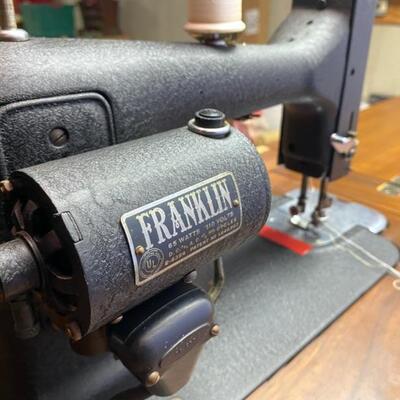 Sears Roebuck Co. Franklin Rotary Sewing Machine & Table - 18"D x 25"W x 31"H (Closed) 18"D x 48"W x...