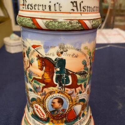 Antique German Military Regimental Beer Stein - named 