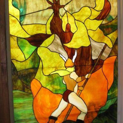 FRANK FRAZETFA INSPIRED LARGE STAINED GLASS                                                                                BUY IT NOW $...