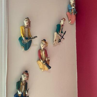 Thai musician wall plaques, set of 5