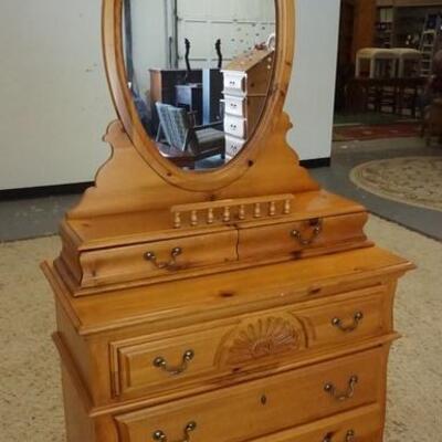1090	DIXIE VICTORIAN STYLE STEP BACK DRESSER W/MIRROR, 38 IN WIDE X 72 IN HIGH
