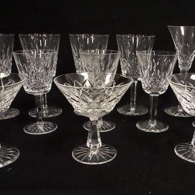 1100	12 PIECES OF WATERFORD CUT CRYSTAL STEMWARE, 4 SIZES, TALLEST IS 7 3/4 IN
