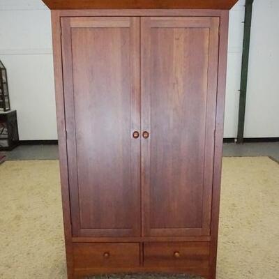 1016	ETHAN ALLEN WARDROBE *AMERICAN EXPRESSIONS*  HAS INTERIOR SHELVES & DRAWERS, & HAS 3 DRAWERS AT THE BASE. 44 IN W, 74 1/4 IN H, 
