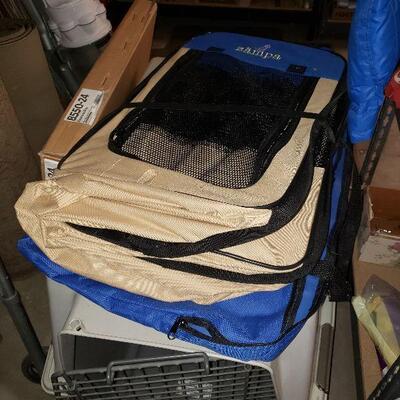 Zampa Large Pen and Large Dog Crate. Also ther is Misc. Dog & Cat Accessories. Coats/Collars/Books