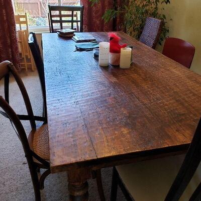 1 Piece-Hand Scraped (Table Top) Dining Table 82"x38" Real Pretty Table- Also Misc. Chairs threw out the home . 