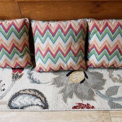 Outdoor Pillows & Runner Matching Floor rug in kitchen