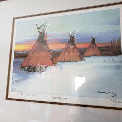 Gale Running Wolf #28/500 Signed Sunset Camp