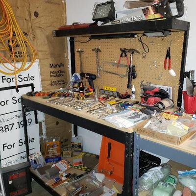 Lighted Work Bench & Misc. Tools