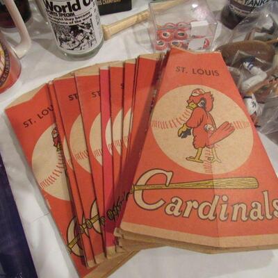 Fantastic old popcorn holder/megaphones from the Cardinals
