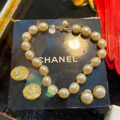 Chanel necklace and earrings
