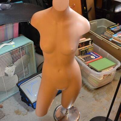 female torso mannequin with heavy stand