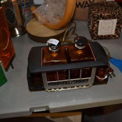 Cable Car music box and decanter set