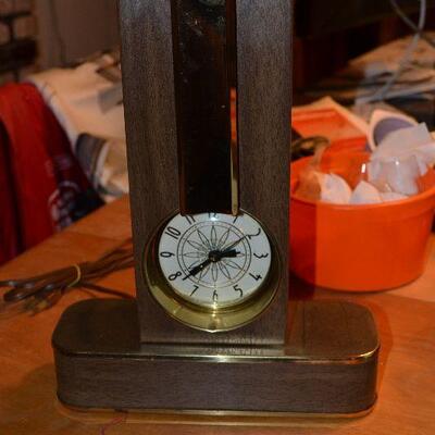 Deco style clock and TV lamp 1950's works!