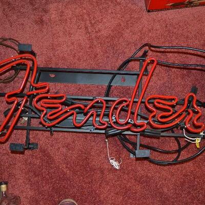 Modern Fender Guitars dealer neon sign...not working...will sell super cheap