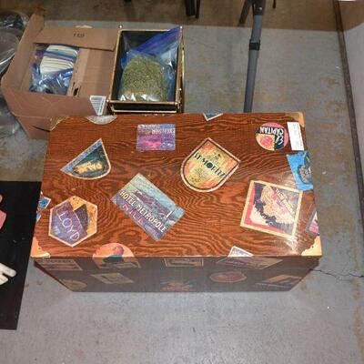 1960's handmade wooden storage chest