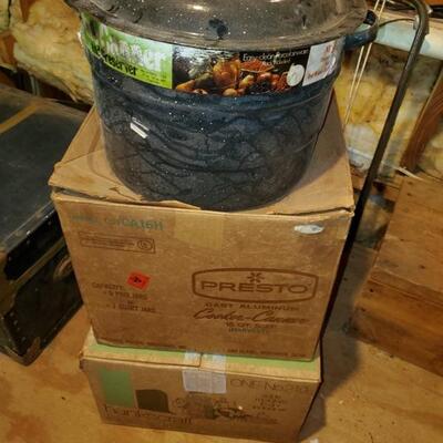Mystery lot includes canning pan, pressure cooker and more. https://ctbids.com/#!/individualEstateSales/316/10496 