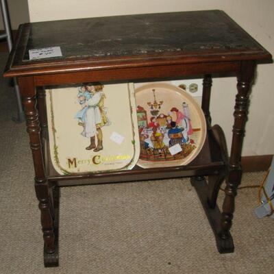 MARBLE TOP TABLE   BUY IT NOW $ 45.00
