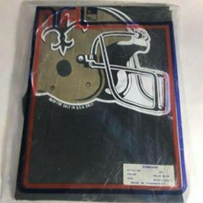 https://www.ebay.com/itm/124755339802	GB032: NFL OFFICIAL SAINTS PONCHO SIZE M (44 X 33.5 IN) UNOPENED NEW
