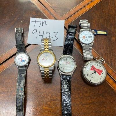 https://www.ebay.com/itm/114833541867	TM9423 Advertising Watches, Coke Gulf, Budweiser, Coke, Disney, Citco (Untested ASIS)		Auction
