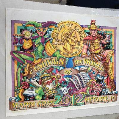https://www.ebay.com/itm/124737177474	HC1005 Original Art Frolich - 2012 Caesar Theme Marker on Paper Sketch New Orleans Mardi Gras Local...