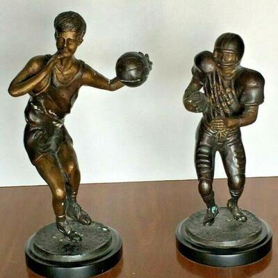 KG0072 BRONZE SPORTS STATUES BASKETBALL AND FOOTBALL | eBay	KG0072 BRONZE SPORTS STATUES BASKETBALL AND FOOTBALL		Auction
