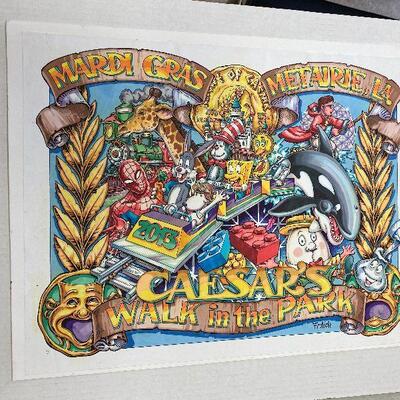 https://www.ebay.com/itm/124737175508	HC1004: Original Art Frolich - 2013 Caesar Theme Marker on Paper Sketch New Orleans Mardi Gras...