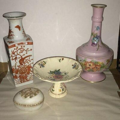 https://www.ebay.com/itm/124755342893	CC7018 Floral Patterened Box Lot (Compote, Vase, Decorative Box) Local Pickup
