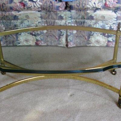 brass and glass oval coffee table   buy it now $ 85.00